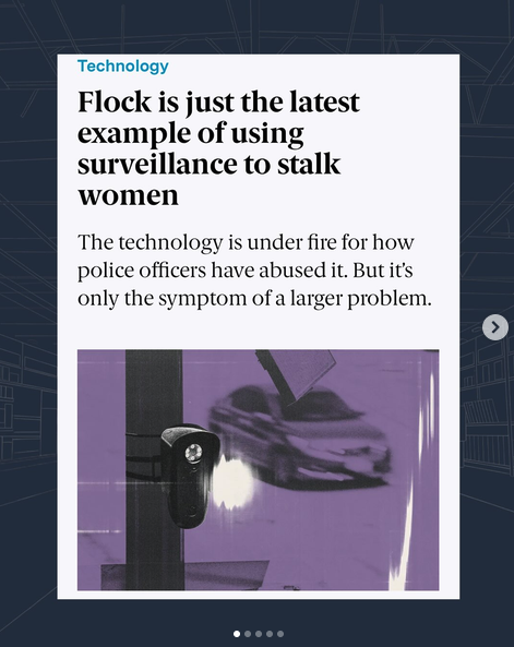 One of the many reasons we’re campaigning to get Flock contracts canceled and ALPRs turned off at Home Depot and Lowe’s is because of the dangers of AI mass surveillance to vulnerable groups, including people who are abuse survivors and people seeking reproductive care. Home Depot and Lowe’s need to prioritize the safety of customers and vulnerable people that are unknowingly exposed to invasive ALPRs that put their every move in the hands of bad actors.