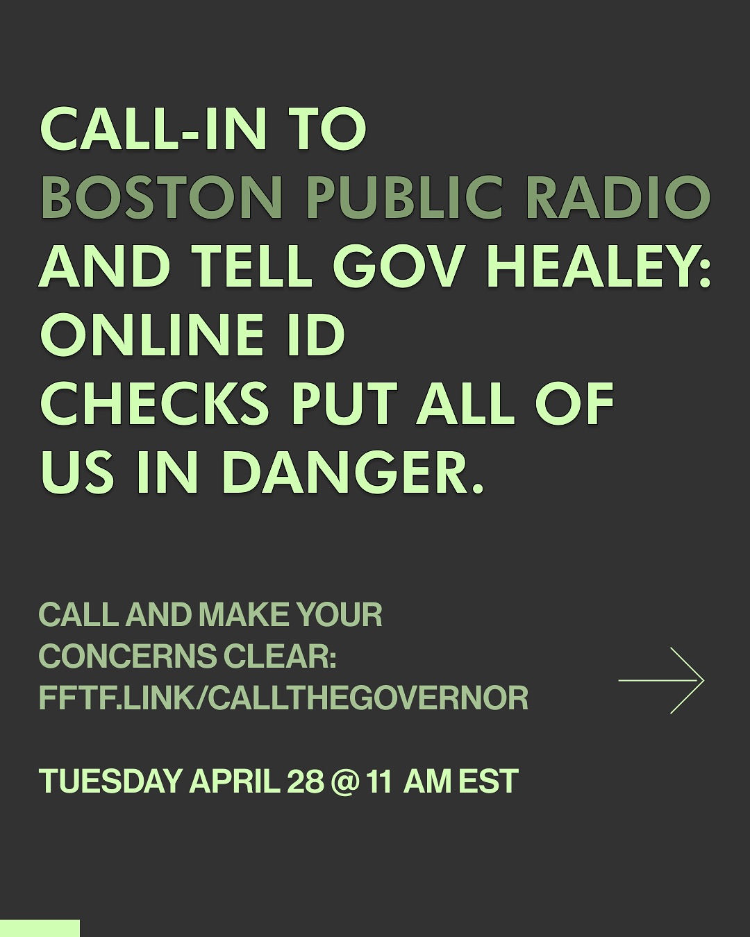 ‼️MASSACHUSETTS‼️TOMORROW, Governor Healey will be live on Boston Public Radio and she needs to hear concerns directly from MA residents about her bill mandating online ID checks that will pose censorship and surveillance threats to everyone on the internet, helpful tips on how to call-in @ fftf.link/callthegovernor