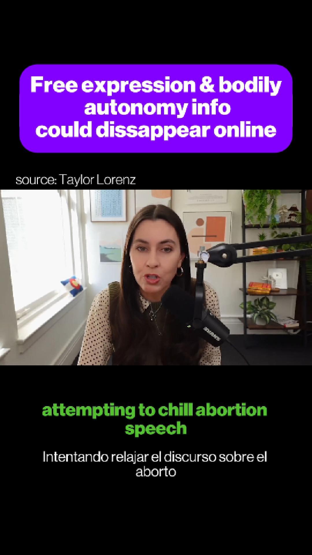 We all deserve access to the information we need to make important medical decisions and get the support we need to thrive, and right now our ability to do this online is under serious threat with efforts to repeal or amend the First Amendment of the Internet: Section 230. 🤐Without this critical free speech law we will lose our ability to discuss things like gender affirming care or abortion access online. Go and listen to the full discussion on @taylorlorenz ‘s channel (link in bio ☝️) and be sure to take action against efforts to repeal Section 230 at https://BadInternetBills.com