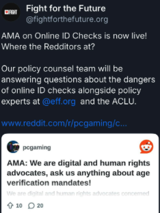 Link in bio to join the conversation about online id checks on Reddit!